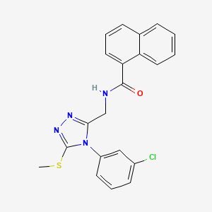 molecular formula C21H17ClN4OS B2918740 N-((4-(3-chlorophenyl)-5-(methylthio)-4H-1,2,4-triazol-3-yl)methyl)-1-naphthamide CAS No. 389071-41-4