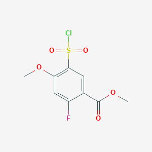 molecular formula C9H8ClFO5S B2918752 Methyl 5-(chlorosulfonyl)-2-fluoro-4-methoxybenzoate CAS No. 2060056-99-5