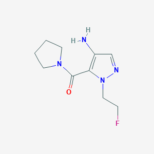 molecular formula C10H15FN4O B2918754 1-(2-Fluoroethyl)-5-(pyrrolidin-1-ylcarbonyl)-1H-pyrazol-4-amine CAS No. 2101197-04-8