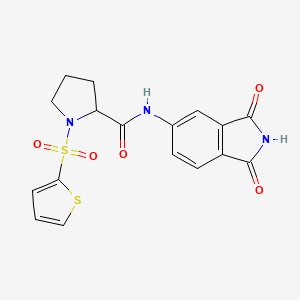 molecular formula C17H15N3O5S2 B2918756 N-(1,3-dioxo-2,3-dihydro-1H-isoindol-5-yl)-1-(thiophene-2-sulfonyl)pyrrolidine-2-carboxamide CAS No. 1008957-03-6