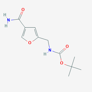 molecular formula C11H16N2O4 B2918777 tert-butyl N-[(4-carbamoylfuran-2-yl)methyl]carbamate CAS No. 1803587-45-2