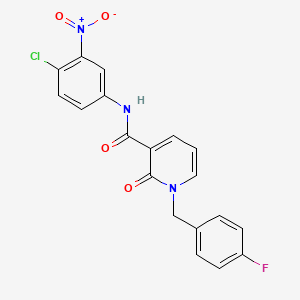 molecular formula C19H13ClFN3O4 B2918782 N-(4-chloro-3-nitrophenyl)-1-(4-fluorobenzyl)-2-oxo-1,2-dihydropyridine-3-carboxamide CAS No. 941952-10-9