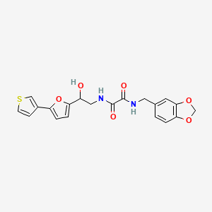molecular formula C20H18N2O6S B2918808 N'-[(2H-1,3-benzodioxol-5-yl)methyl]-N-{2-hydroxy-2-[5-(thiophen-3-yl)furan-2-yl]ethyl}ethanediamide CAS No. 2034253-48-8