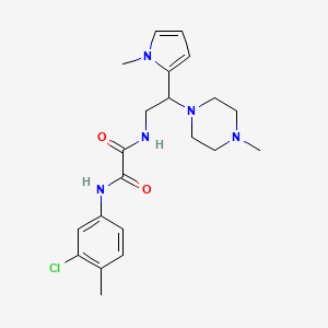 molecular formula C21H28ClN5O2 B2918819 N'-(3-chloro-4-methylphenyl)-N-[2-(1-methyl-1H-pyrrol-2-yl)-2-(4-methylpiperazin-1-yl)ethyl]ethanediamide CAS No. 1049355-35-2