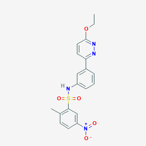 molecular formula C19H18N4O5S B2918885 N-(3-(6-ethoxypyridazin-3-yl)phenyl)-2-methyl-5-nitrobenzenesulfonamide CAS No. 903291-49-6