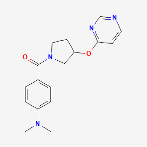 molecular formula C17H20N4O2 B2918902 N,N-dimethyl-4-[3-(pyrimidin-4-yloxy)pyrrolidine-1-carbonyl]aniline CAS No. 2034396-18-2