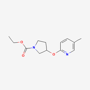 molecular formula C13H18N2O3 B2918914 Ethyl 3-((5-methylpyridin-2-yl)oxy)pyrrolidine-1-carboxylate CAS No. 1903869-82-8