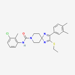 molecular formula C25H29ClN4OS B2918921 N-(3-CHLORO-2-METHYLPHENYL)-2-(3,4-DIMETHYLPHENYL)-3-(ETHYLSULFANYL)-1,4,8-TRIAZASPIRO[4.5]DECA-1,3-DIENE-8-CARBOXAMIDE CAS No. 894889-15-7
