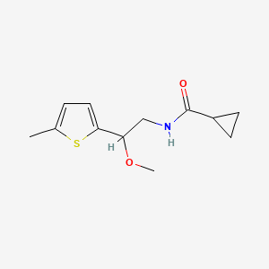 molecular formula C12H17NO2S B2918946 N-[2-Methoxy-2-(5-methylthiophen-2-YL)ethyl]cyclopropanecarboxamide CAS No. 1797091-99-6
