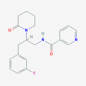 molecular formula C20H22FN3O2 B2918952 N-[3-(3-FLUOROPHENYL)-2-(2-OXOPIPERIDIN-1-YL)PROPYL]PYRIDINE-3-CARBOXAMIDE CAS No. 1421459-73-5