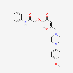 B2918954 2-((6-((4-(4-methoxyphenyl)piperazin-1-yl)methyl)-4-oxo-4H-pyran-3-yl)oxy)-N-(m-tolyl)acetamide CAS No. 903285-42-7