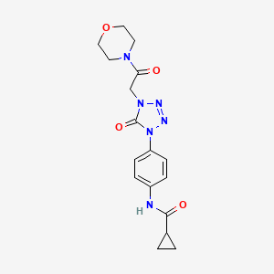 molecular formula C17H20N6O4 B2918956 N-(4-(4-(2-morpholino-2-oxoethyl)-5-oxo-4,5-dihydro-1H-tetrazol-1-yl)phenyl)cyclopropanecarboxamide CAS No. 1396849-04-9