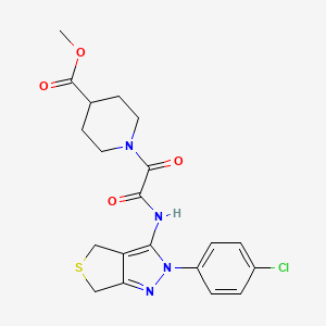 molecular formula C20H21ClN4O4S B2918984 methyl 1-({[2-(4-chlorophenyl)-2H,4H,6H-thieno[3,4-c]pyrazol-3-yl]carbamoyl}carbonyl)piperidine-4-carboxylate CAS No. 899970-14-0