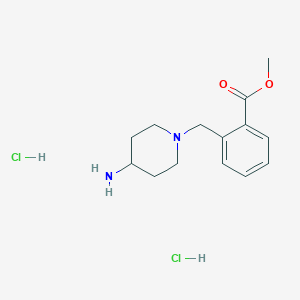 molecular formula C14H22Cl2N2O2 B2918988 Methyl 2-[(4-aminopiperidin-1-yl)methyl]benzoate dihydrochloride CAS No. 1286272-76-1