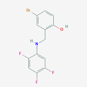 molecular formula C13H9BrF3NO B2919000 4-Bromo-2-[(2,4,5-trifluoroanilino)methyl]benzenol CAS No. 868256-54-6