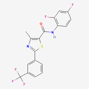 molecular formula C18H11F5N2OS B2919004 N-(2,4-difluorophenyl)-4-methyl-2-[3-(trifluoromethyl)phenyl]-1,3-thiazole-5-carboxamide CAS No. 320420-97-1