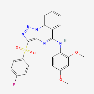 molecular formula C23H18FN5O4S B2919024 N-(2,4-DIMETHOXYPHENYL)-3-(4-FLUOROBENZENESULFONYL)-[1,2,3]TRIAZOLO[1,5-A]QUINAZOLIN-5-AMINE CAS No. 866811-59-8