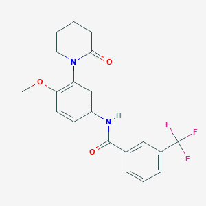 molecular formula C20H19F3N2O3 B2919033 N-[4-methoxy-3-(2-oxopiperidin-1-yl)phenyl]-3-(trifluoromethyl)benzamide CAS No. 941873-34-3
