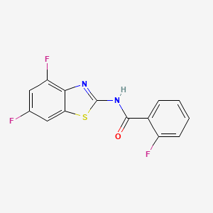molecular formula C14H7F3N2OS B2919058 N-(4,6-difluoro-1,3-benzothiazol-2-yl)-2-fluorobenzamide CAS No. 797005-28-8