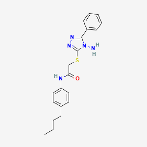 molecular formula C20H23N5OS B2919082 2-((4-amino-5-phenyl-4H-1,2,4-triazol-3-yl)thio)-N-(4-butylphenyl)acetamide CAS No. 577787-55-4