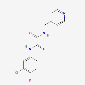 molecular formula C14H11ClFN3O2 B2919097 N-(3-chloro-4-fluorophenyl)-N'-[(pyridin-4-yl)methyl]ethanediamide CAS No. 900001-09-4