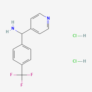 molecular formula C13H13Cl2F3N2 B2919150 Pyridin-4-yl(4-(trifluoromethyl)phenyl)methanamine dihydrochloride CAS No. 1956322-15-8