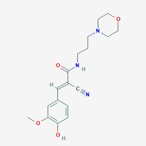 B2919154 (E)-2-cyano-3-(4-hydroxy-3-methoxyphenyl)-N-(3-morpholin-4-ylpropyl)prop-2-enamide CAS No. 518350-52-2