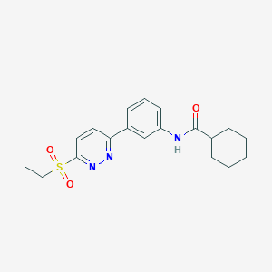 molecular formula C19H23N3O3S B2919159 N-{3-[6-(ethanesulfonyl)pyridazin-3-yl]phenyl}cyclohexanecarboxamide CAS No. 1114633-87-2