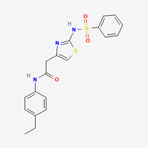 molecular formula C19H19N3O3S2 B2919166 2-(2-benzenesulfonamido-1,3-thiazol-4-yl)-N-(4-ethylphenyl)acetamide CAS No. 922054-82-8