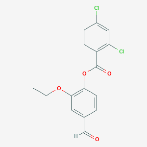 molecular formula C16H12Cl2O4 B2919171 2-Ethoxy-4-formylphenyl 2,4-dichlorobenzoate CAS No. 444110-64-9