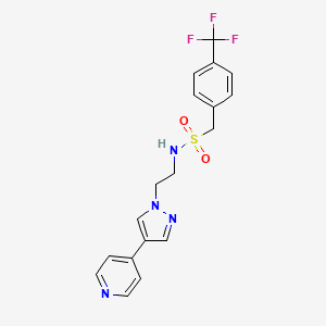 molecular formula C18H17F3N4O2S B2919178 N-{2-[4-(pyridin-4-yl)-1H-pyrazol-1-yl]ethyl}-1-[4-(trifluoromethyl)phenyl]methanesulfonamide CAS No. 2034372-78-4