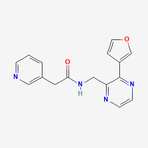 molecular formula C16H14N4O2 B2919323 N-((3-(furan-3-yl)pyrazin-2-yl)methyl)-2-(pyridin-3-yl)acetamide CAS No. 2034236-81-0