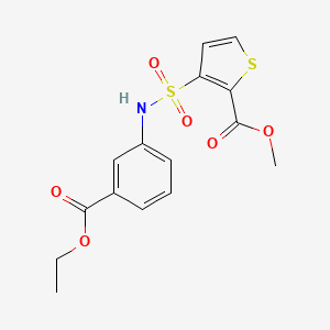molecular formula C15H15NO6S2 B2919326 Methyl 3-{[3-(ethoxycarbonyl)phenyl]sulfamoyl}thiophene-2-carboxylate CAS No. 941888-98-8