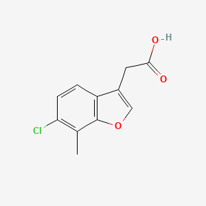 molecular formula C11H9ClO3 B2919329 2-(6-Chloro-7-methyl-1-benzofuran-3-yl)acetic acid CAS No. 2094818-63-8