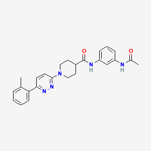 molecular formula C25H27N5O2 B2919367 N-(3-acetamidophenyl)-1-[6-(2-methylphenyl)pyridazin-3-yl]piperidine-4-carboxamide CAS No. 1105219-34-8