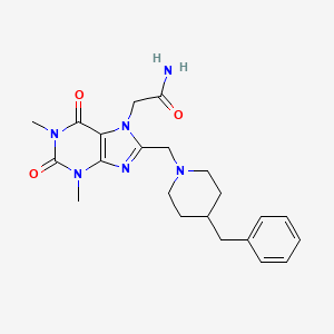 2-{8-[(4-benzylpiperidin-1-yl)methyl]-1,3-dimethyl-2,6-dioxo-1,2,3,6-tetrahydro-7H-purin-7-yl}acetamide