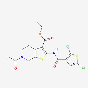 molecular formula C17H16Cl2N2O4S2 B2919387 ethyl 6-acetyl-2-(2,5-dichlorothiophene-3-amido)-4H,5H,6H,7H-thieno[2,3-c]pyridine-3-carboxylate CAS No. 864858-17-3