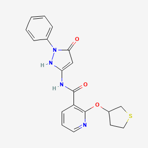 N-(5-hydroxy-1-phenyl-1H-pyrazol-3-yl)-2-((tetrahydrothiophen-3-yl)oxy)nicotinamide