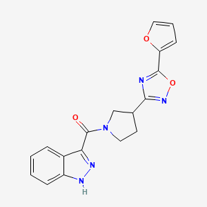 (3-(5-(furan-2-yl)-1,2,4-oxadiazol-3-yl)pyrrolidin-1-yl)(1H-indazol-3-yl)methanone