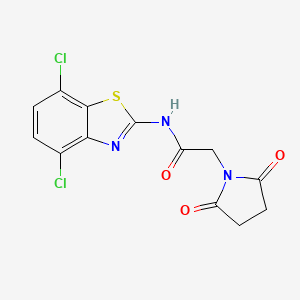 molecular formula C13H9Cl2N3O3S B2919421 N-(4,7-dichloro-1,3-benzothiazol-2-yl)-2-(2,5-dioxopyrrolidin-1-yl)acetamide CAS No. 897759-66-9