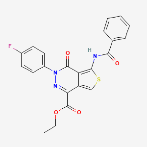 molecular formula C22H16FN3O4S B2919438 ethyl 5-benzamido-3-(4-fluorophenyl)-4-oxo-3H,4H-thieno[3,4-d]pyridazine-1-carboxylate CAS No. 851949-06-9