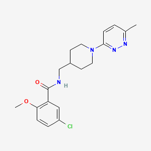 molecular formula C19H23ClN4O2 B2919461 5-Chloro-2-methoxy-N-[[1-(6-methylpyridazin-3-yl)piperidin-4-yl]methyl]benzamide CAS No. 1797285-32-5