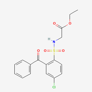 molecular formula C17H16ClNO5S B2919532 Ethyl 2-(2-benzoyl-4-chlorobenzenesulfonamido)acetate CAS No. 1984073-50-8