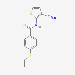 molecular formula C14H12N2OS2 B2919543 N-(3-cyanothiophen-2-yl)-4-(ethylthio)benzamide CAS No. 898446-66-7