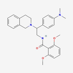 molecular formula C28H33N3O3 B2919549 N-{2-[4-(dimethylamino)phenyl]-2-(1,2,3,4-tetrahydroisoquinolin-2-yl)ethyl}-2,6-dimethoxybenzamide CAS No. 946287-25-8
