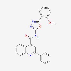 molecular formula C25H18N4O3 B2919608 N-[5-(2-methoxyphenyl)-1,3,4-oxadiazol-2-yl]-2-phenylquinoline-4-carboxamide CAS No. 865285-93-4