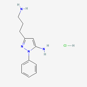 3-(3-aminopropyl)-1-phenyl-1H-pyrazol-5-amine hydrochloride