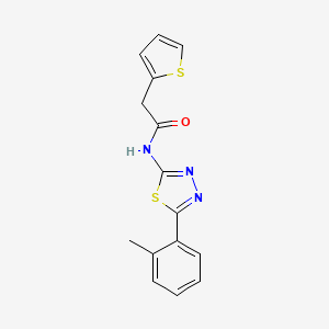 2-(thiophen-2-yl)-N-(5-(o-tolyl)-1,3,4-thiadiazol-2-yl)acetamide