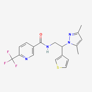 N-(2-(3,5-dimethyl-1H-pyrazol-1-yl)-2-(thiophen-3-yl)ethyl)-6-(trifluoromethyl)nicotinamide