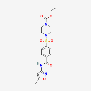B2919635 Ethyl 4-[4-[(5-methyl-1,2-oxazol-3-yl)carbamoyl]phenyl]sulfonylpiperazine-1-carboxylate CAS No. 398998-70-4